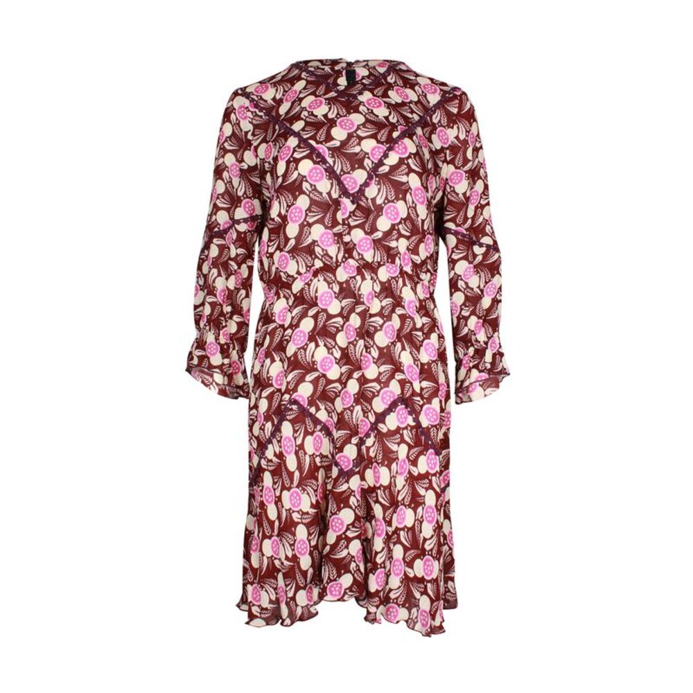 Anna Sui Woman Lace-trimmed Floral Print Mini Dress in Multicolor Rayon